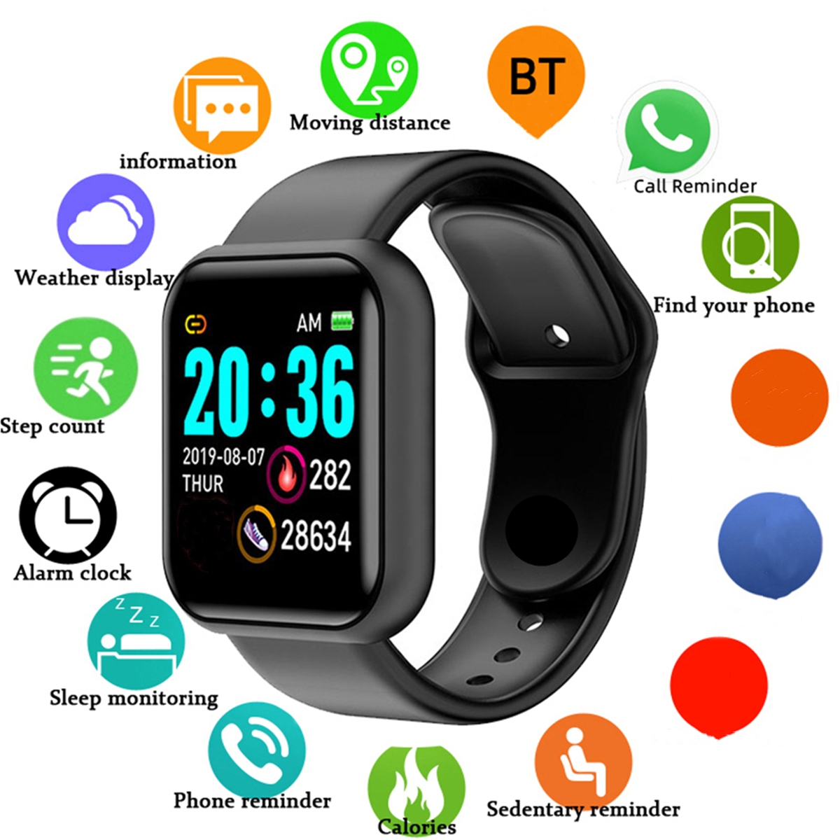 Smartwatch Watches Price - Męskie smartwatche z kolorowym ekranem Bluetooth