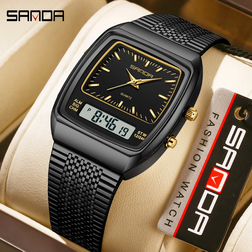 Timex Watches Smartwatch - Zegarki SANDA Męskie Wodoszczelne Analogowo-Cyfrowe Kwarcowe