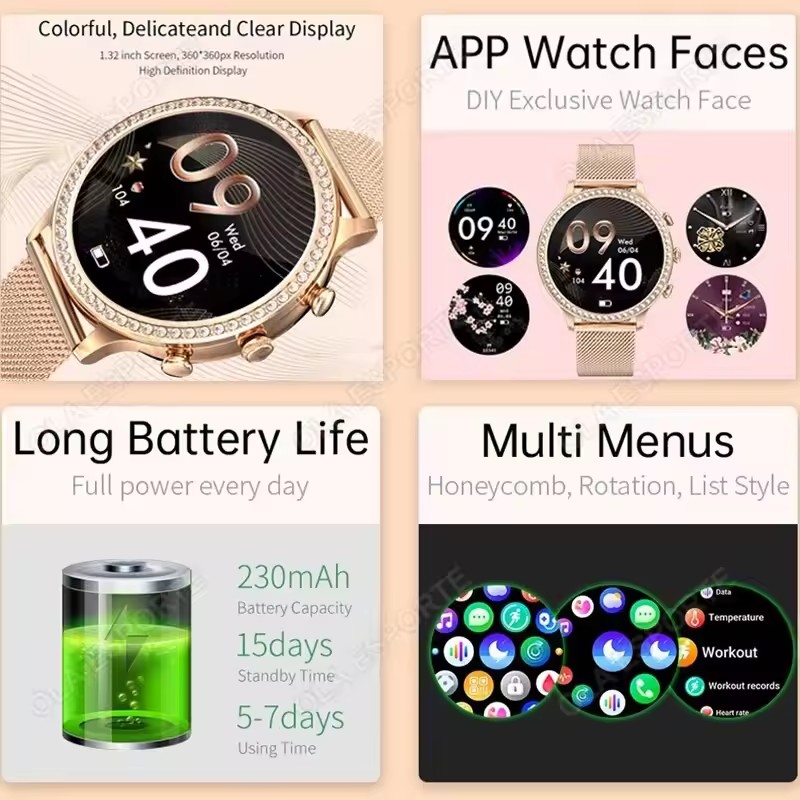 Elegancki damski smartwatch z  – Watches Ladies Smartwatch recenzja i cena